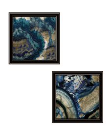 "Geode Reef Pleasure 2-Piece Vignette by Sophie 6; Ready to Hang Framed Print; Black Frame