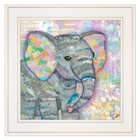 "Elephant I" By Lisa Morales; Ready to Hang Framed Print; White Frame