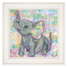 "Elephant II" By Lisa Morales; Ready to Hang Framed Print; White Frame