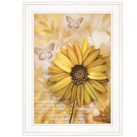 "Flowers & Butterflies II" By Ed Wargo; Ready to Hang Framed Print; White Frame