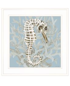 "Coral Seahorse I" by Cindy Jacobs; Ready to Hang Framed Print; White Frame