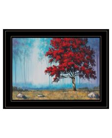 "Red Tree" by Tim Gagnon; Ready to Hang Framed Print; Black Frame