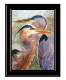 "Blue Heron Duet" by Stellar Design Studio; Ready to Hang Framed Print; Black Frame