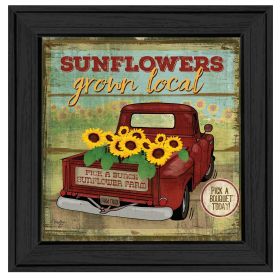 "Sunflowers from the Farm" By Mollie B; Ready to Hang Framed Print; Black Frame