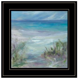 "Blue Horizons" By Tracy Owen-Cullimore; Ready to Hang Framed Print; Black Frame