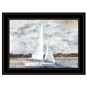 "Sailboat on Water" By Bluebird Barn; Ready to Hang Framed Print; Black Frame