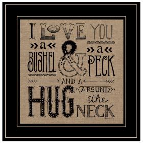 "Hugs Around the Neck" by Deb Strain; Ready to Hang Framed Print; Black Frame