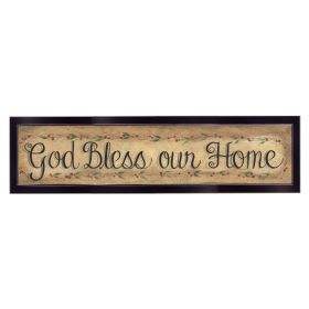 "God Bless Our Home" by Gail Eads; Ready to Hang Framed Print; Black Frame