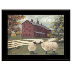 "Hancock Sheep" By Pam Britton; Ready to Hang Framed Print; Black Frame