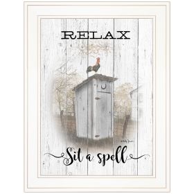 "Relax-Sit a Spell" By Billy Jacobs; Ready to Hang Framed Print; White Frame