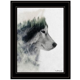 "Wolf Stare" by Andreas Lie; Ready to Hang Framed Print; Black Frame