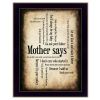 "Mother Says" By Susan Boyle; Printed Wall Art; Ready To Hang Framed Poster; Black Frame