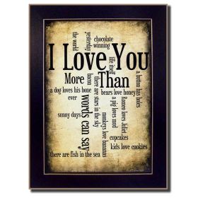 "I Love You" By Susan Ball; Printed Wall Art; Ready To Hang Framed Poster; Black Frame