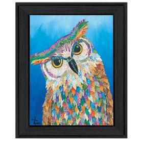 "Hooo Me?" by Lisa Morales; Ready to Hang Framed Print; Black Frame