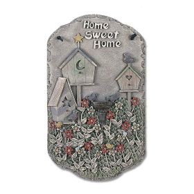 Welcome Sign; "Birdbath" Porch Decor; Resin Slate Plaque; Ready To Hang Decor