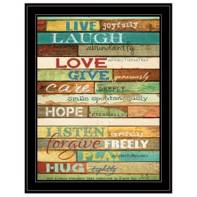 "Live Joyfully" by Marla Rae; Ready to Hang Framed Print; Black Frame