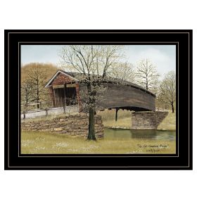 "The Old Humpback Bridge" by Billy Jacobs; Ready to Hang Framed Print; Black Frame