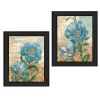 "Paris Blue Collection" 2-Piece Vignette By Ed Wargo; Printed Wall Art; Ready To Hang Framed Poster; Black Frame