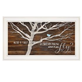 Trendy Decor 4U "What if You Fly" Framed Wall Art; Modern Home Decor Framed Print for Living Room; Bedroom & Farmhouse Wall Decoration by Marla Rae