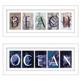 "Ocean/Beach Collection" 2-Piece Vignette By Robin-Lee Vieira; Printed Wall Art; Ready To Hang Framed Poster; White Frame