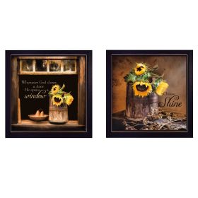 "Sunny Windows" 2-Piece Vignette by Robin-Lee Vieira; Black Frame