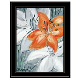 "Tiger Lily in Orange" by Roey Ebert; Ready to Hang Framed Print; Black Frame