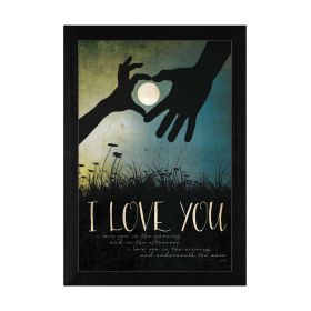 "I Love You Underneath the Moon" By Marla Rae; Printed Wall Art; Ready To Hang Framed Poster; Black Frame