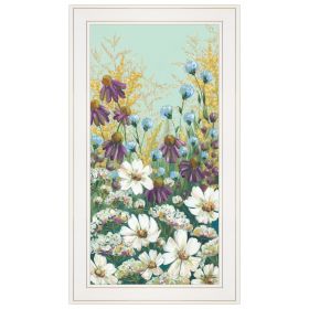 "Floral Field Day" by Michele Norman; Ready to Hang Framed Print; White Frame