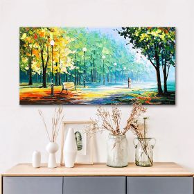 Hand Oil Painting Large Size Abstract Trees Landscape Oil Painting On Canvas Modern Pop Art Wall Picture For Home Decoration (Style: 02, size: 60x120cm)