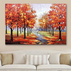 Hand Oil Painting Large Size Abstract Trees Landscape Oil Painting On Canvas Modern Pop Art Wall Picture For Home Decoration (Style: 03, size: 40x80cm)