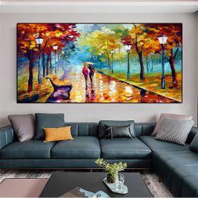 Handmade Large Abstract Knife Oil Painting Landscape Wall Art Modern Poster Living Room Home Decoration Mural Porch Frameless (size: 90X120cm)