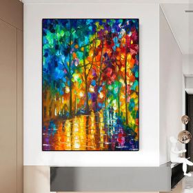 100% Handmade  thick knife landscape modern nordic artwork oil painting for office living room decoration (size: 150X220cm)